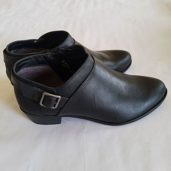 Life Stride Shoes - New Life Strides Alexi Black Faux Leather Ankle Boots Booties Size 11
